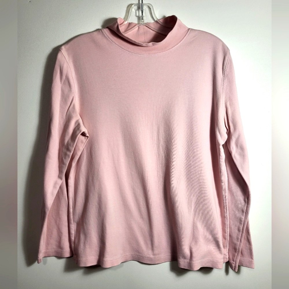 St John's Bay Pink Long Sleeve Top women's L. #2551